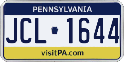 PA license plate JCL1644