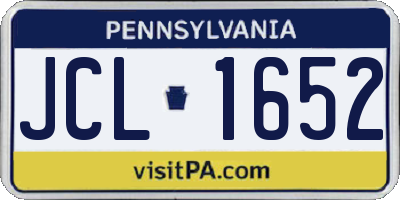 PA license plate JCL1652