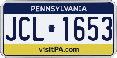 PA license plate JCL1653