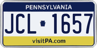 PA license plate JCL1657