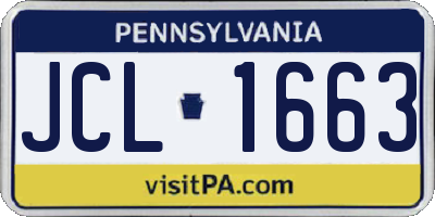 PA license plate JCL1663