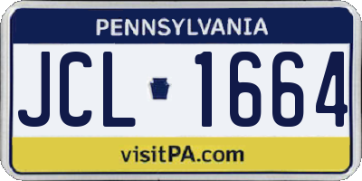 PA license plate JCL1664
