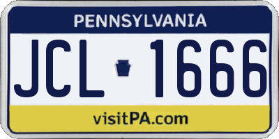 PA license plate JCL1666