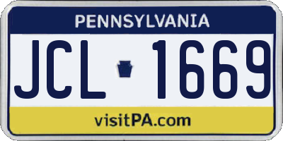 PA license plate JCL1669