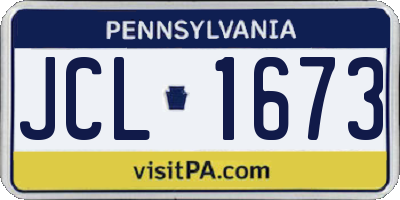 PA license plate JCL1673