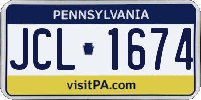 PA license plate JCL1674