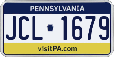 PA license plate JCL1679