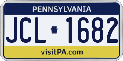 PA license plate JCL1682