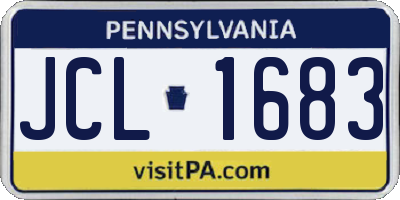 PA license plate JCL1683