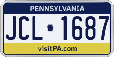 PA license plate JCL1687