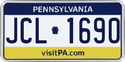 PA license plate JCL1690