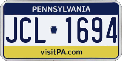 PA license plate JCL1694