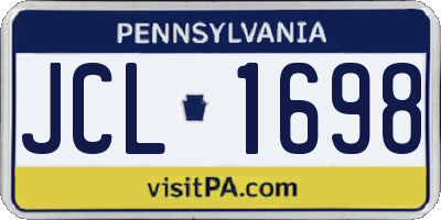 PA license plate JCL1698