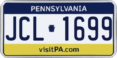PA license plate JCL1699
