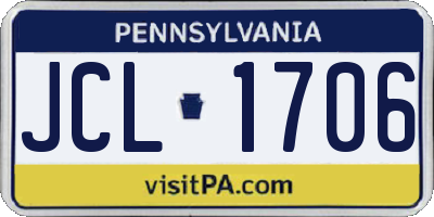 PA license plate JCL1706