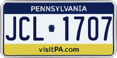 PA license plate JCL1707