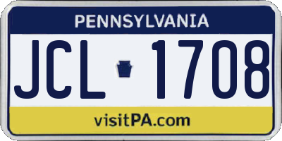 PA license plate JCL1708