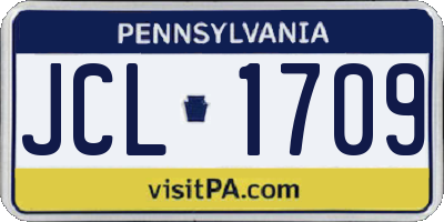 PA license plate JCL1709