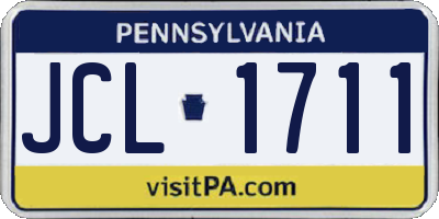 PA license plate JCL1711