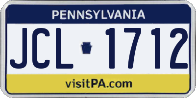 PA license plate JCL1712