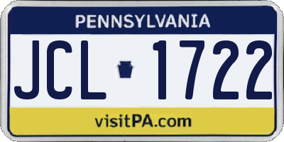 PA license plate JCL1722