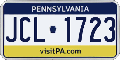 PA license plate JCL1723