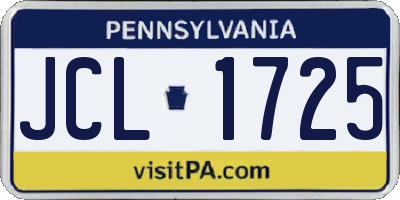 PA license plate JCL1725