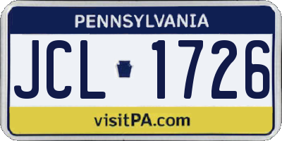 PA license plate JCL1726