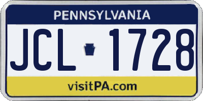 PA license plate JCL1728