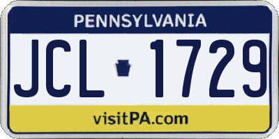 PA license plate JCL1729
