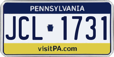 PA license plate JCL1731