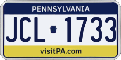 PA license plate JCL1733