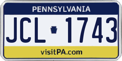 PA license plate JCL1743