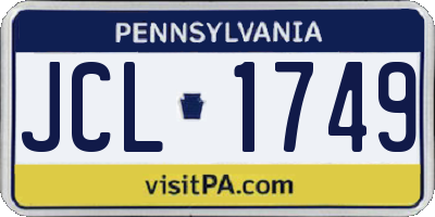 PA license plate JCL1749