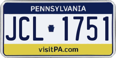 PA license plate JCL1751