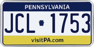 PA license plate JCL1753