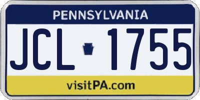 PA license plate JCL1755