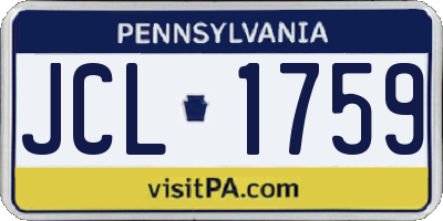 PA license plate JCL1759