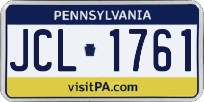 PA license plate JCL1761