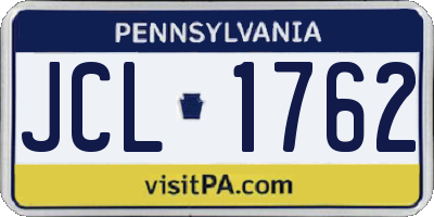 PA license plate JCL1762