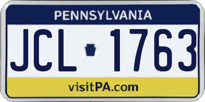 PA license plate JCL1763