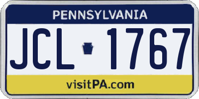 PA license plate JCL1767
