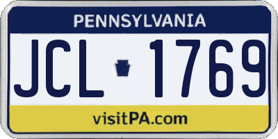 PA license plate JCL1769