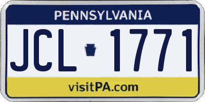 PA license plate JCL1771