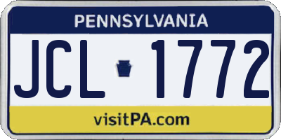 PA license plate JCL1772