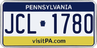 PA license plate JCL1780