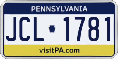 PA license plate JCL1781