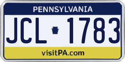 PA license plate JCL1783