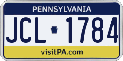 PA license plate JCL1784