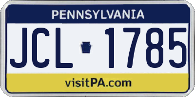 PA license plate JCL1785